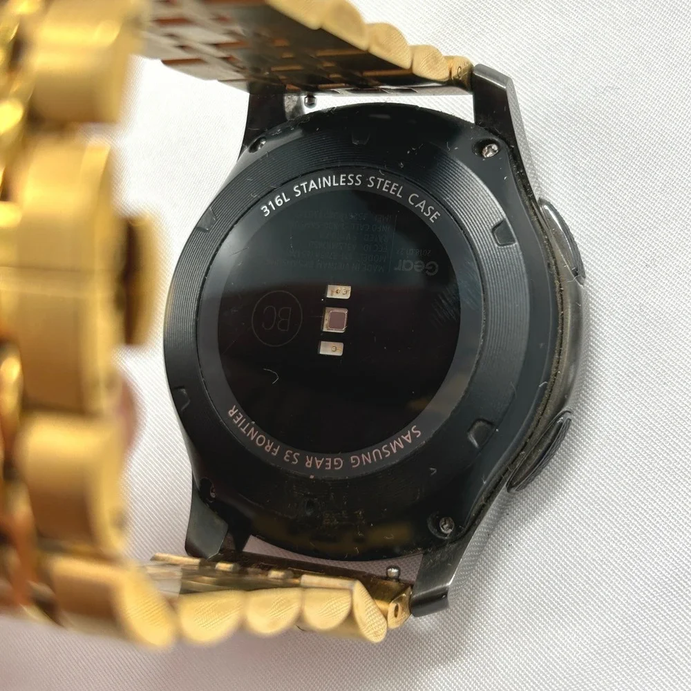 PARTS Samsung Gear S3 Frontier SM-R760 Smartwatch Black Gold - UNTESTED NO POWER